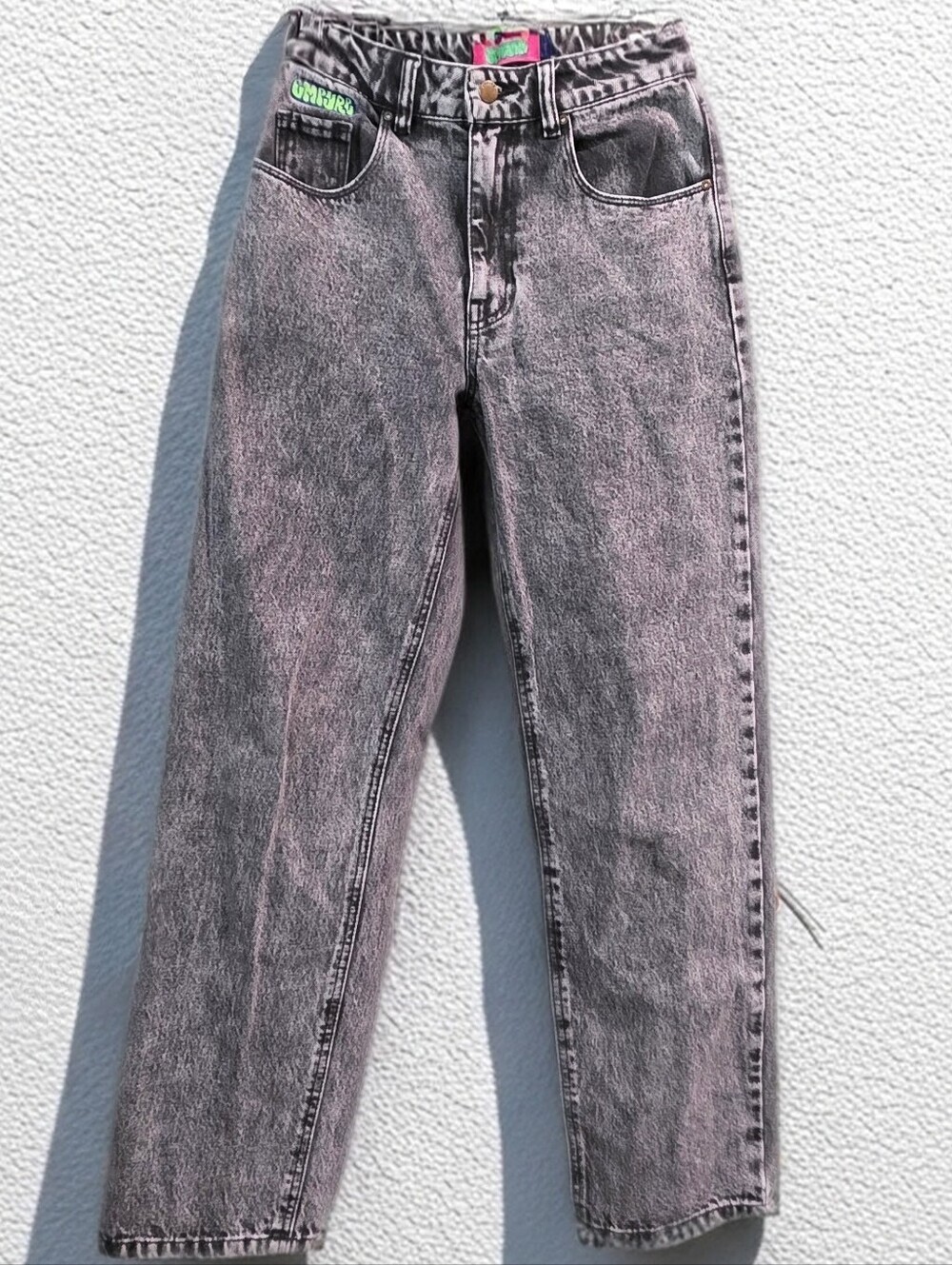 982 Empyre Tori Black Acid Wash Skate Jeans Wide Leg Skater Size 2
